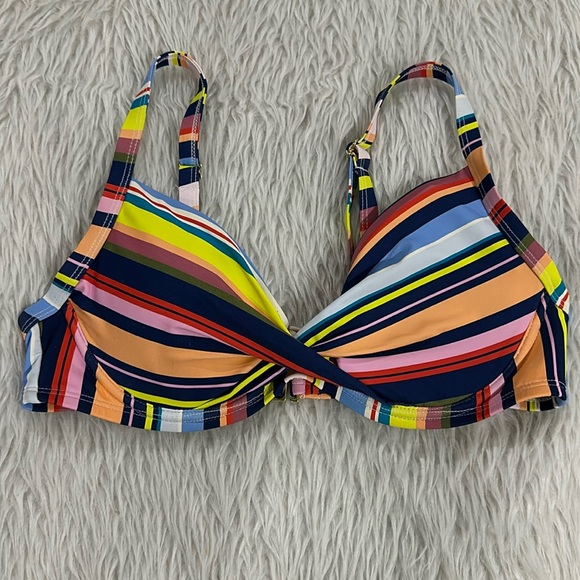Catalina multicolored striped bikini top size small - Picture 1 of 5